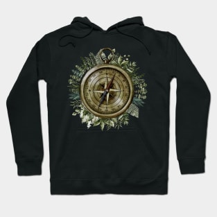 Tree and Floral Compass Watercolor Hoodie